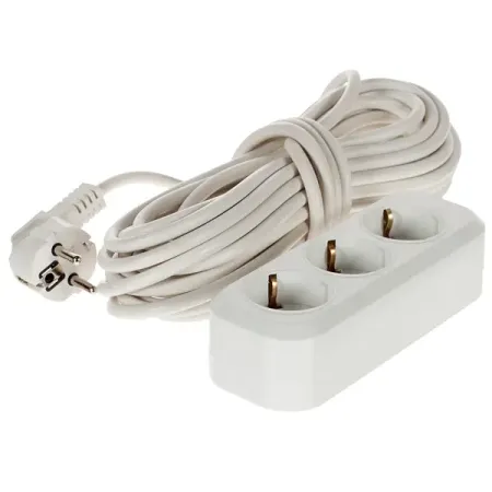 Удлинитель бытовой 3 розетки с заземлением 3x1.5 мм 10 м цвет белый