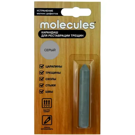 Карандаш для реставрации трещин Molecules цвет серый 5.5 г