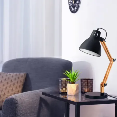 Рабочая лампа Camelion KD-355 цвет черный металлические зажимы для папок lzn a7