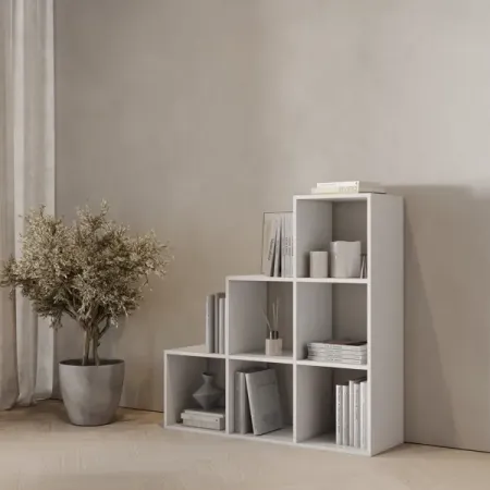 Стеллаж Spaceo KUB 123K 6 секций 104.8x104.9x31.7 см ЛДСП цвет белый