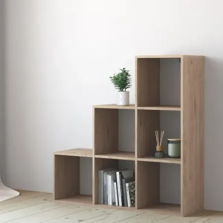 Стеллаж Spaceo KUB 123K 6 секций 104.8x104.9x31.7 см ЛДСП цвет гикори джексон