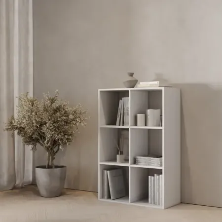 Стеллаж Spaceo KUB 6 секций 70.4x104.9x31.7 см ЛДСП цвет белый