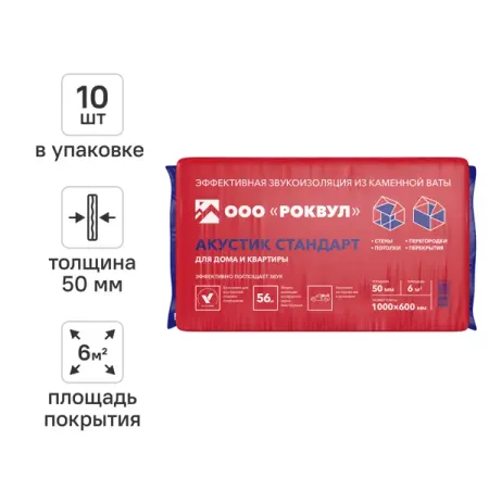 Звукоизоляция Роквул Акустик 50 мм 10 шт 600x1000 мм 6 м² javino esp32 s3 devkitc 1 плата разработки