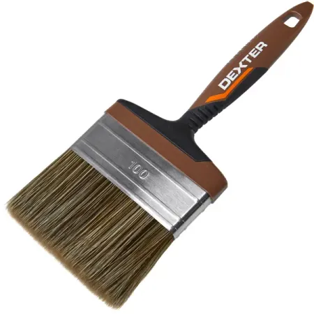 Кисть плоская для лаков и антисептиков 100 мм Dexter синтетическая щетина кисть плоская креост 76 мм