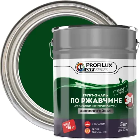 Грунт-эмаль по ржавчине 3 в 1 Profilux DIY гладкая цвет зеленый 5 кг горячая распродажа нержавеющая резьба 1 2 дюйма npt для датчиков температуры 50 200 мм