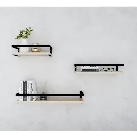 Полка настенная Pragmatic 15x40/15x35/15x30 см металл цвет чёрный 3 шт а бажева е обоскалова а штемберг на природе   раскрасок плакатов комплект из 2 книг