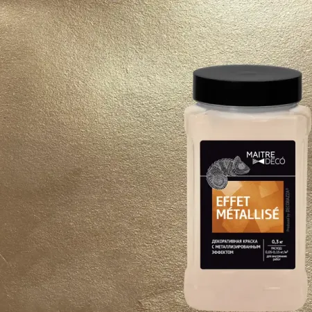 Краска декоративная Maitre Deco Effet Metallise Laiton полуглянцевая эффект металла 0.3 кг