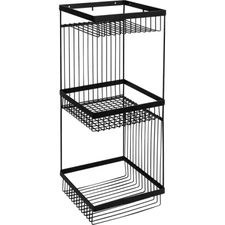 Полка для ванной Lemer Like трехъярусная прямая 20x20x52 см металл цвет чёрный