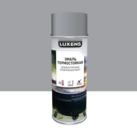 Эмаль аэрозольная термостойкая Luxens матовая цвет серебристый 520 мл эмаль термостойкая elcon для печей 0 8кг чёрная арт 00 00004050