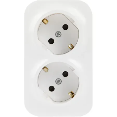 Розетка двойная накладная с заземлением Legrand Quteo со шторками цвет белый двойная настенная розетка bingoelec