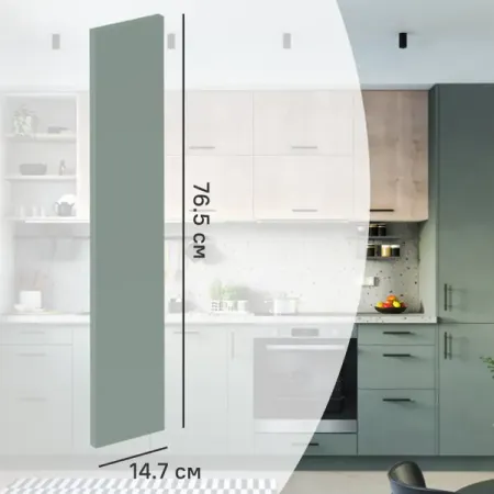 Фасад кухонного шкафа София 14.7x76.5 см DELINIA ID ЛДСП цвет зеленый гидравлические петли normal для шкафа 90 150 170 градусов
