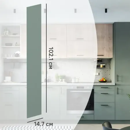 Фасад кухонного шкафа София 14.7x102.1 см DELINIA ID ЛДСП цвет зеленый гидравлические петли normal для шкафа 90 150 170 градусов