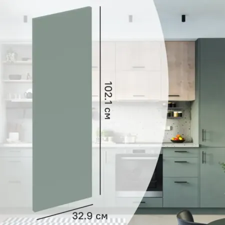 Фасад кухонного шкафа София 32.9x102.1 см DELINIA ID ЛДСП цвет зеленый гидравлические петли normal для шкафа 90 150 170 градусов