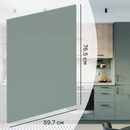 Фасад кухонного шкафа София 59.7x76.5 см DELINIA ID ЛДСП цвет зеленый гидравлические петли normal для шкафа 90 150 170 градусов