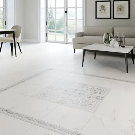 Керамогранит LB Ceramics Бьянка Каррара 45x45x0.8 см 1.62 м² матовый цвет белый