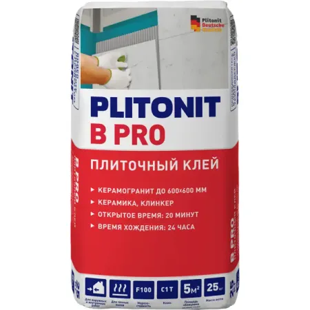 Клей для плитки Plitonit B Pro 25 кг