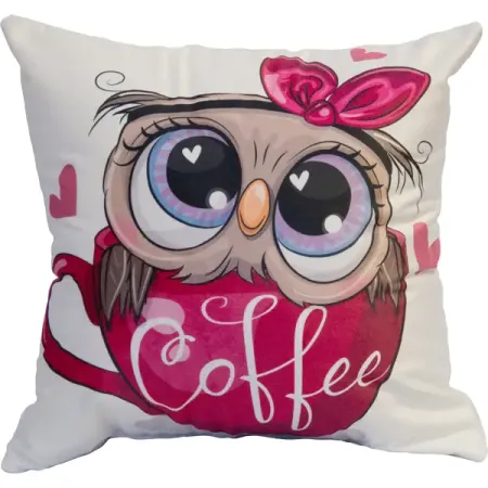 Декоративная подушка Seasons Сова 40x40 см цвет розовый