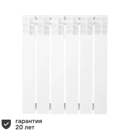 Радиатор секционный Equation Bimetal 500/80 6 секций боковое подключение биметалл белый угловой кронштейн из стали для профиля 2020 3030 4040 4545 50 20 10 шт