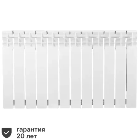 Радиатор секционный Equation Bimetal 500/80 12 секций боковое подключение биметалл белый угловой кронштейн из стали для профиля 2020 3030 4040 4545 50 20 10 шт