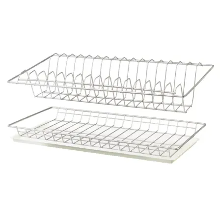 Посудодержатель в шкаф 46.8x11.7x26.1 см двухуровневая металл цвет серебристый корзина для хранения todelia rolan 138х138х160мм металл