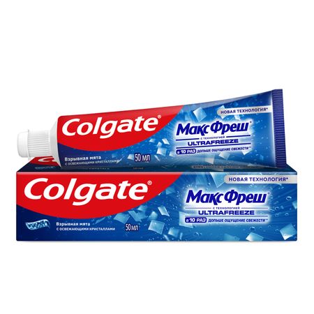 Зубная паста Colgate Макс Фреш Взрывная мята с освежающими кристаллами для свежего дыхания и защиты от кариеса, 50 мл