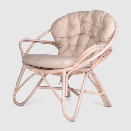 Кресло Rattan grand Comfort с подушкой white wash