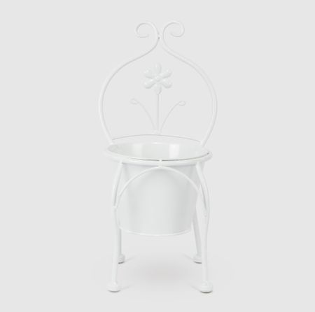 Кашпо для цветов Ningde qinyuan в форме стула белое 18х20х39 см