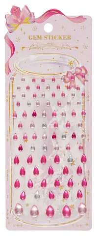 Стразы самоклеящиеся капельки (розовый  микс)