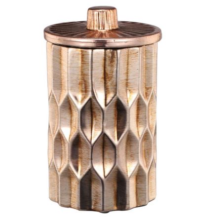 Банка Glasar керамическая золотистого цвета с крышкой  11x11x18см