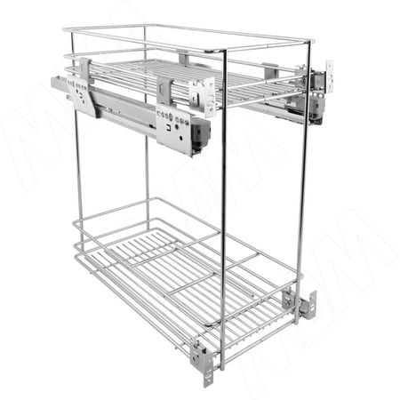 ROUND Двухуровневая корзина, 300 мм, с боковым нижн. креплением, направляющие Nova Pro (EGTGMSL30B2C) корзина с боковым креплением 2 уровня 440х155х500мм   с доводчиком