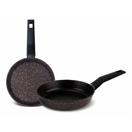 Сковорода Hitt Felice литая с антипригарным покрытием, 24 см, черная сковорода hitt verde глубокая алюминиевая с антипригарным покрытием индукция 20 см