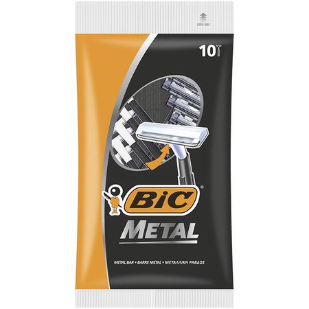 Бритвенный станок BIC Metal мужской, одноразовый, 10 шт