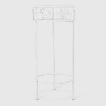 Подставка для цветов Ningde qinyuan металлическая белая 32х32х70 круглая