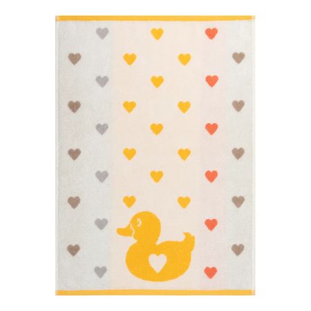 Детское полотенце Cleanelly Basic Ducks бежевое с желтым 50х70 см