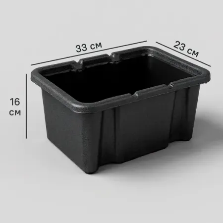 Ящик хобби 33x23x16 см пластик без крышки цвет чёрный крышки для отверстий для проводов 10 шт