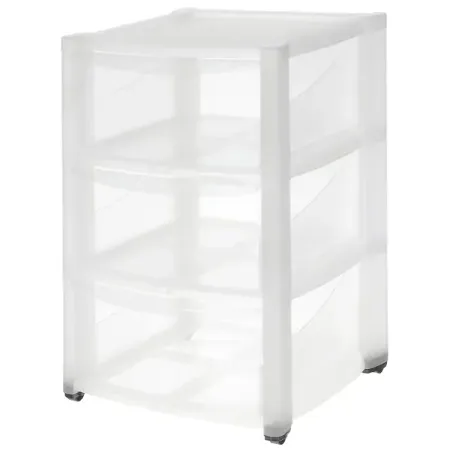 Комод на колесах 3 ящика 37x60x39 см пластик цвет прозрачный
