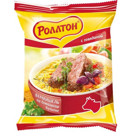 Вермишель Роллтон На домашнем бульоне с говядиной 60 г