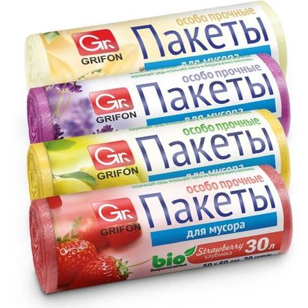 Пакеты для мусора Grifon ароматизированные 30 л, 20 шт, 50х60 см, в ассортименте