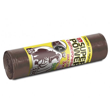 Пакеты для мусора Grifon 2-слойные, 180 л, 10 шт, сверхпрочные