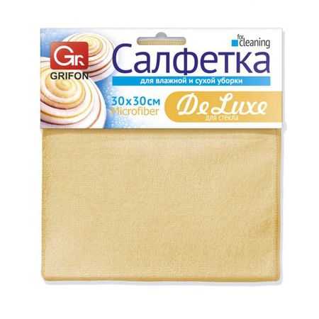 Салфетка Grifon De Luxe из микрофибры для стекла, 30х30 см, 1 шт