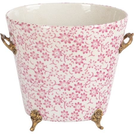 Кашпо Glasar с ручками 22х16х19 см розовое