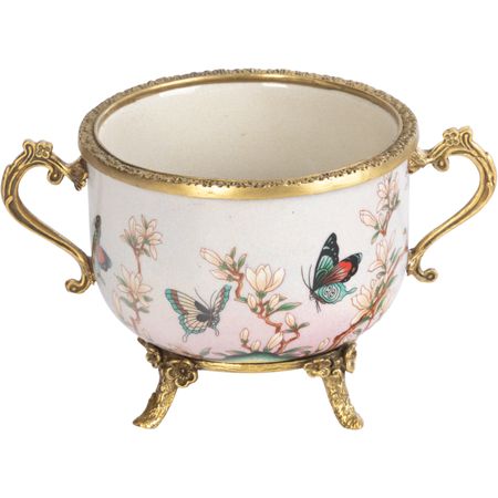 Чаша Glasar с ручками 21х14х13 см розовое