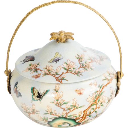 Чаша Glasar с крышкой 17х12х14 см голубая