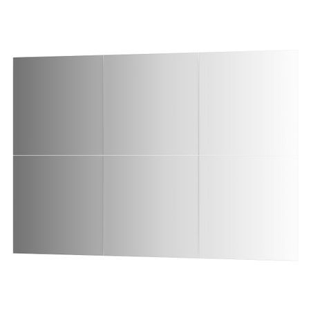 Зеркальная плитка Evoform с фацетом 15 mm - комплект 6 шт квадрат 40х40 см; серебро