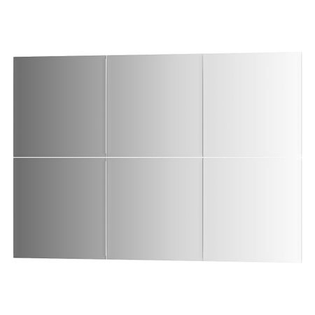 Зеркальная плитка Evoform с фацетом 10 mm - комплект 6 шт квадрат 25х25 см; серебро