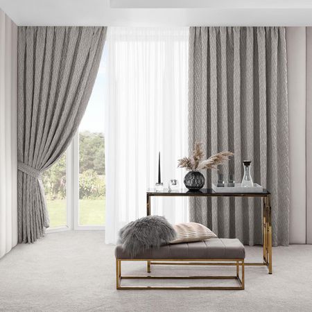 Комплект штор с подхватами Togas Отавио серый 260х275 см 4 предмета