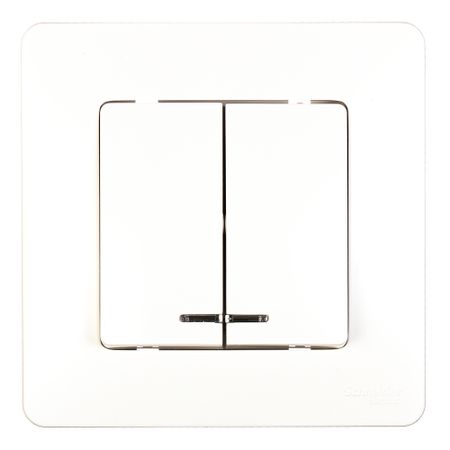 Выключатель Systeme Electric Blanca двухклавишный встраиваемый белый с подсветкой (BLNVS010511)