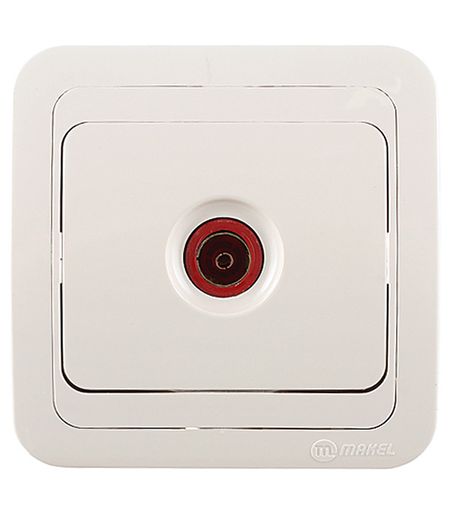 Розетка телевизионная Makel Mimoza встраиваемая бежевая (25027)