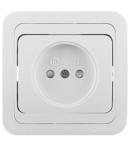 Розетка Makel Mimoza встраиваемая белая со шторками (12052)