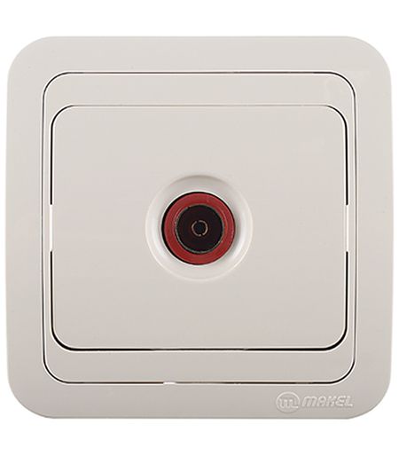 Розетка телевизионная Makel Mimoza встраиваемая бежевая (25007)